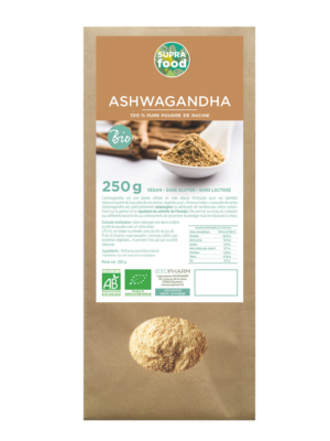 Ashwagandha pure poudre biologique 250g