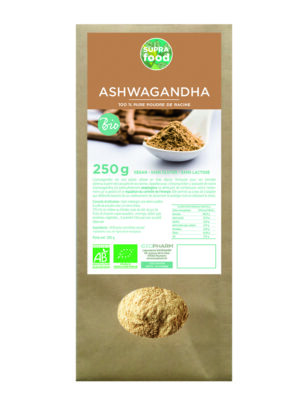 Ashwagandha pure poudre biologique 250g