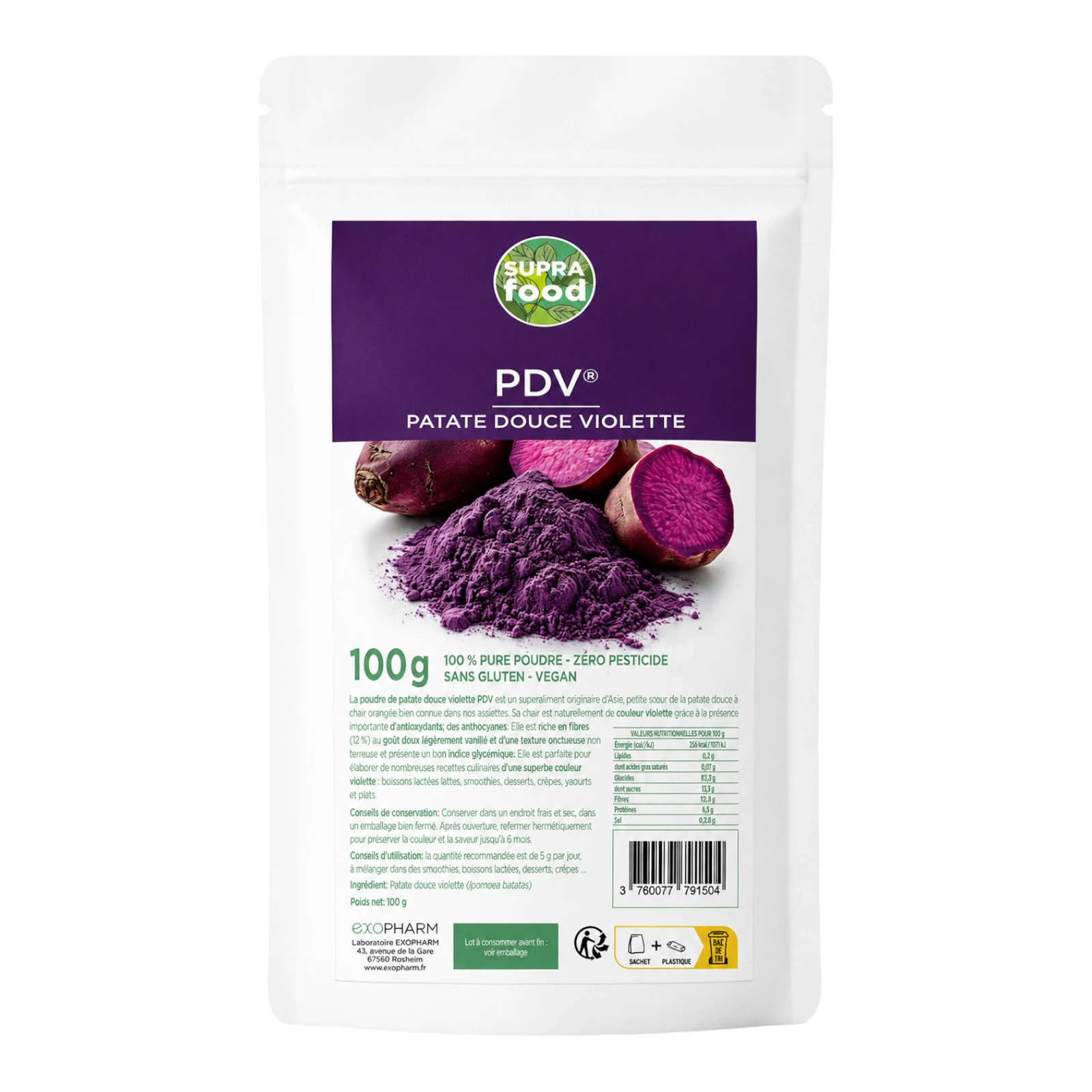 PDV® Patate douce violette en poudre – 100 g